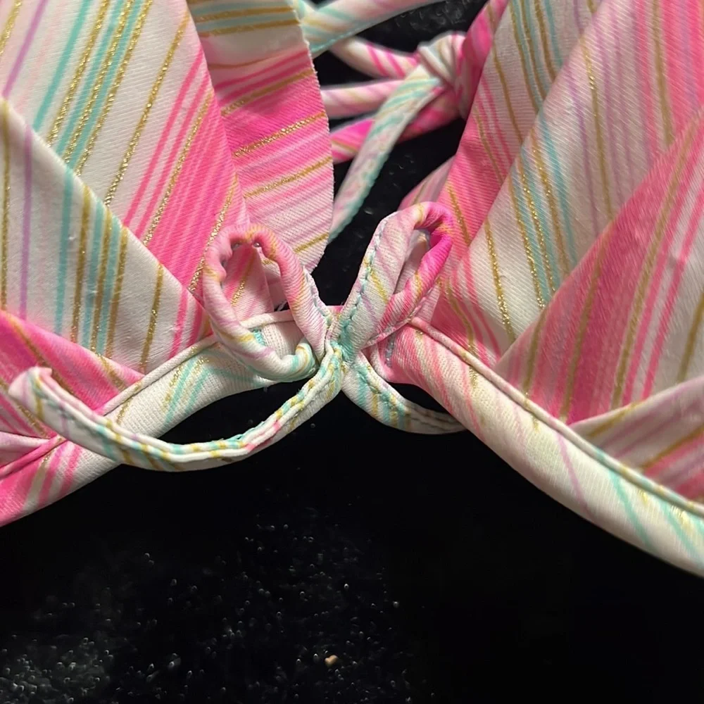 Victorias Secret Ruffle Pink Swim Top